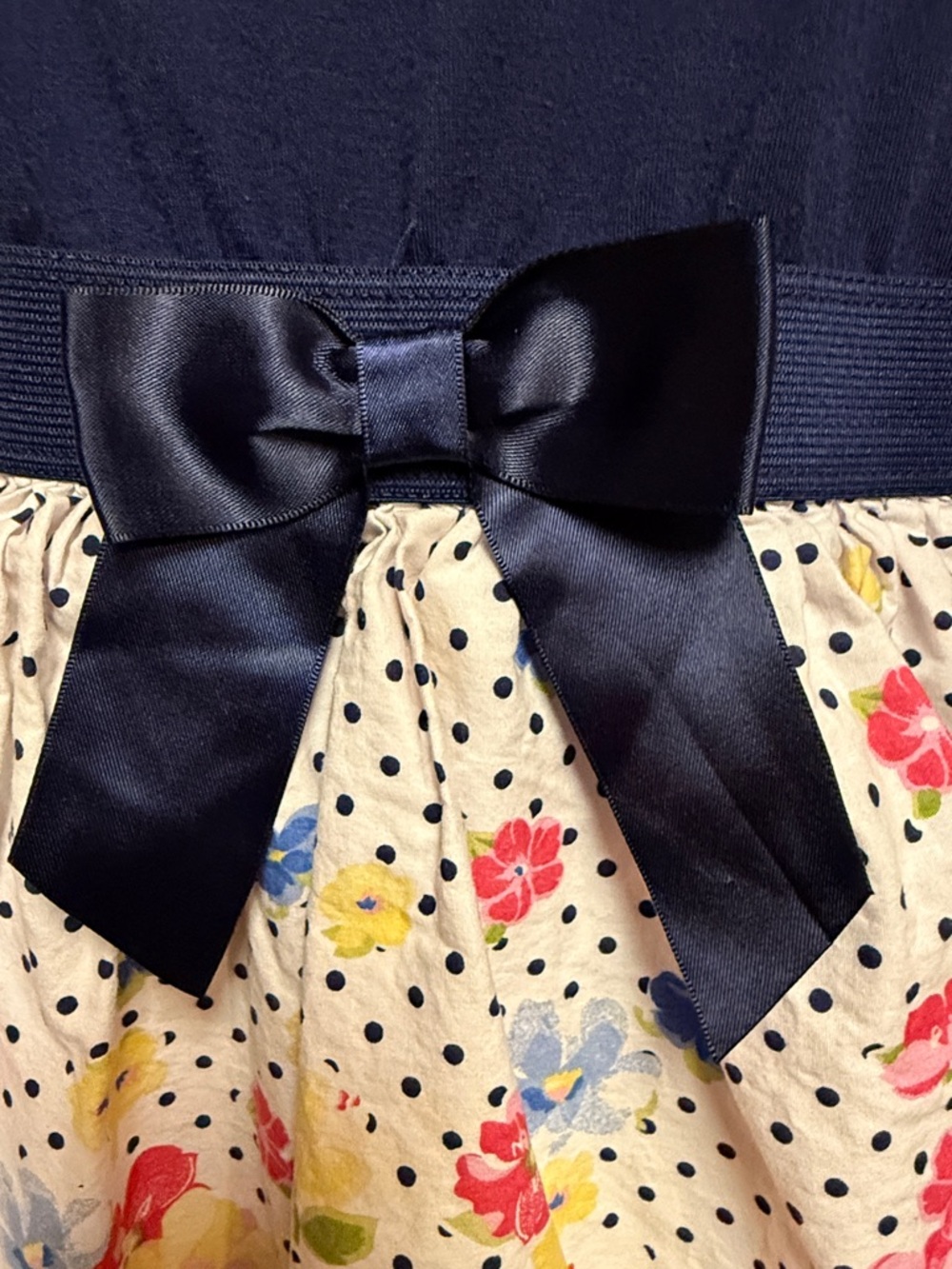 lilt Navy Floral Bow Party Dress - Picture 3 of 4